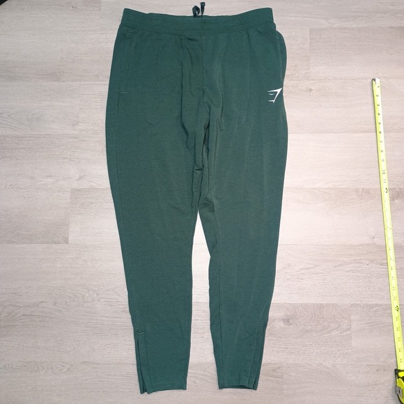 Gymshark Extra Large Green Sweatpants Zip Ankle Drawstring Jogger Gym Wotkout - Picture 1 of 8